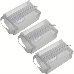3pcs Portable Mesh Storage Bags Cosmetic Toiletry Bag for Daily & Travel