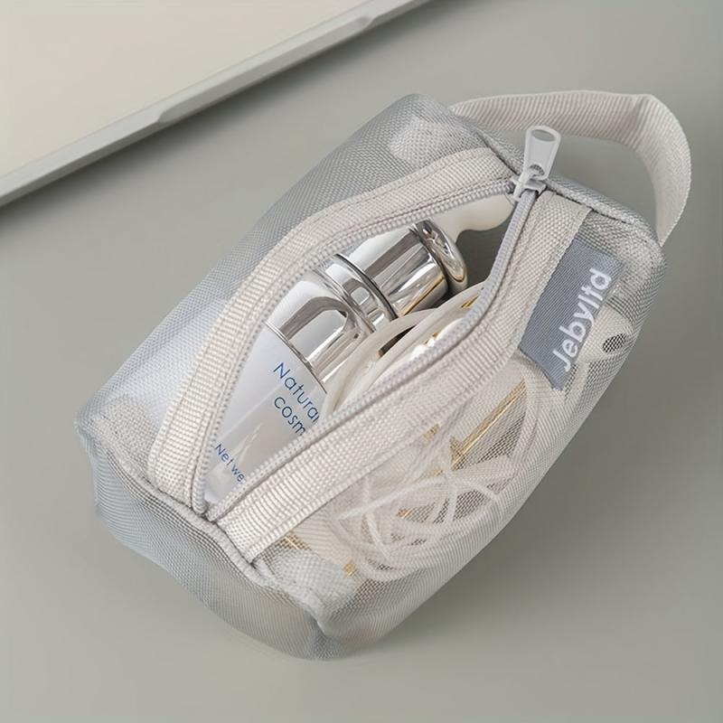 3pcs Portable Mesh Storage Bags Cosmetic Toiletry Bag for Daily & Travel