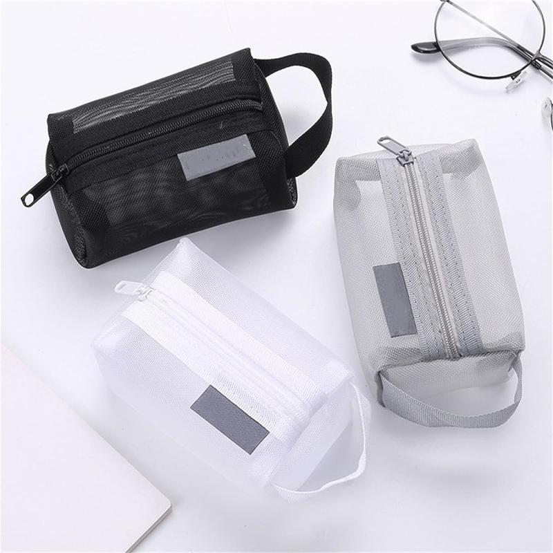3pcs Portable Mesh Storage Bags Cosmetic Toiletry Bag for Daily & Travel