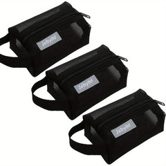 3pcs Portable Mesh Storage Bags Cosmetic Toiletry Bag for Daily & Travel