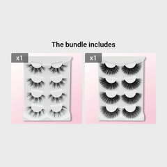 4 Pairs 3D Thick Mink False Eyelashes Natural Cross Messy Volume Lashes