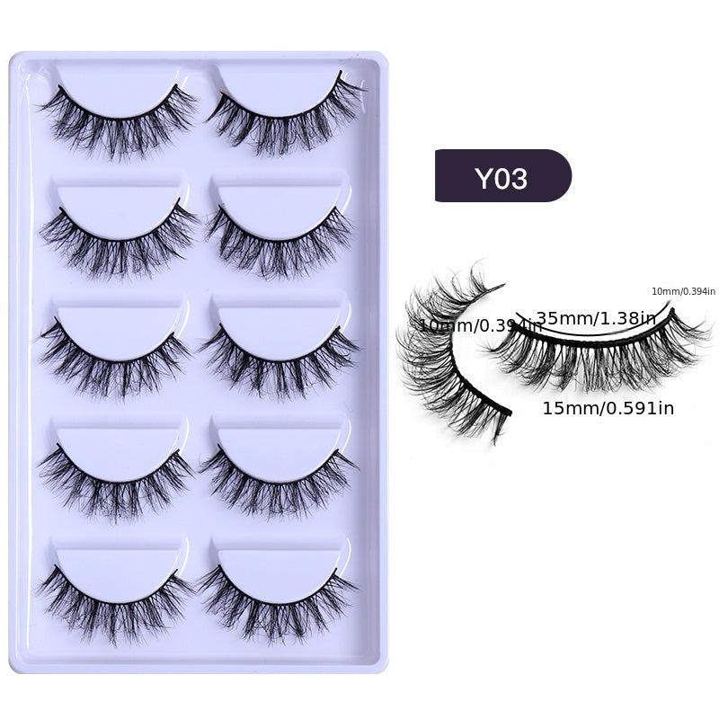 5 Pairs Natural Cross layer False Thick Mink Like Eyelashes