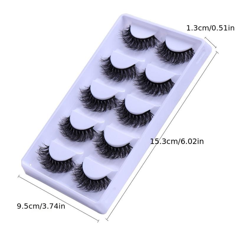 5 Pairs Natural Cross layer False Thick Mink Like Eyelashes