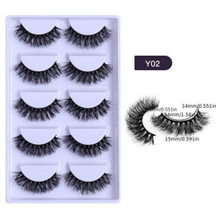 5 Pairs Natural Cross layer False Thick Mink Like Eyelashes