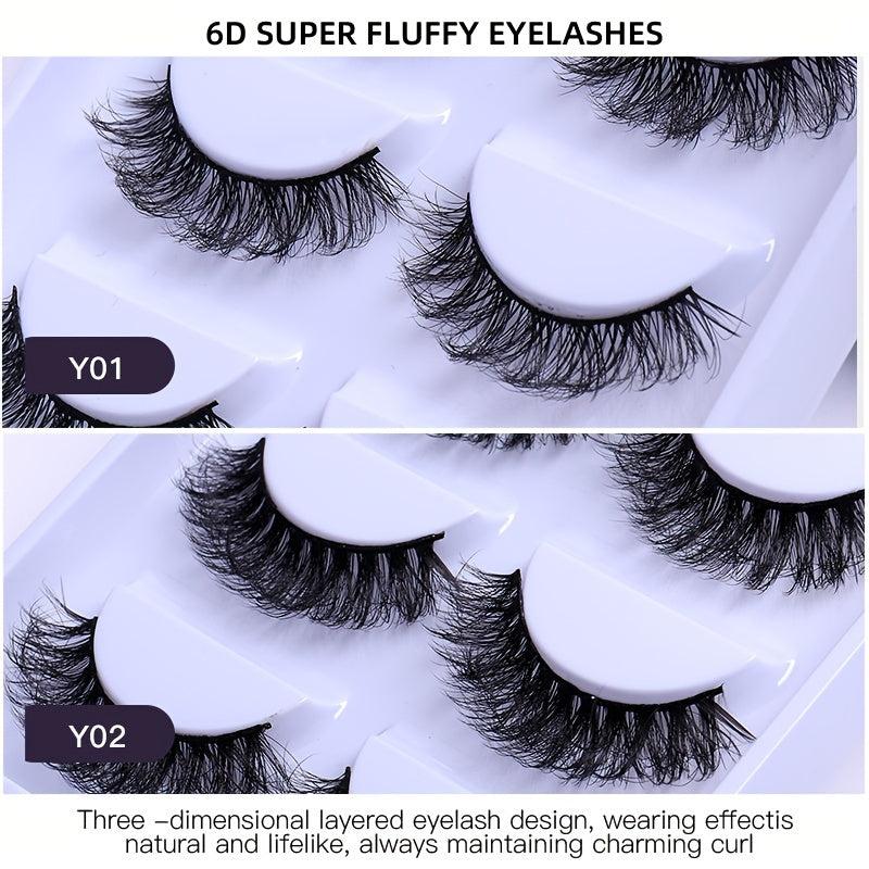 5 Pairs Natural Cross layer False Thick Mink Like Eyelashes