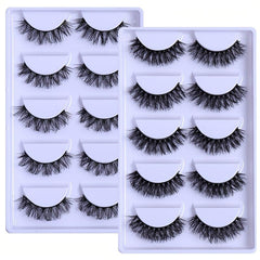 5 Pairs Natural Cross layer False Thick Mink Like Eyelashes