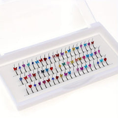 60 Pcs Cluster Lashes Laser Butterfly Sequin Lashes D Curl False Eyelashes