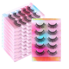 3D False Eyelashes 5 Pairs Natural Dense Curling Mixed Style