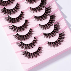 7 Pairs Fluffy Wispy 15MM False Eyelashes Pack E