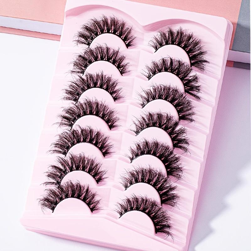 7 Pairs Fluffy Wispy 15MM False Eyelashes Pack E