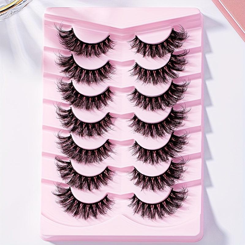 7 Pairs Fluffy Wispy 15MM False Eyelashes Pack E