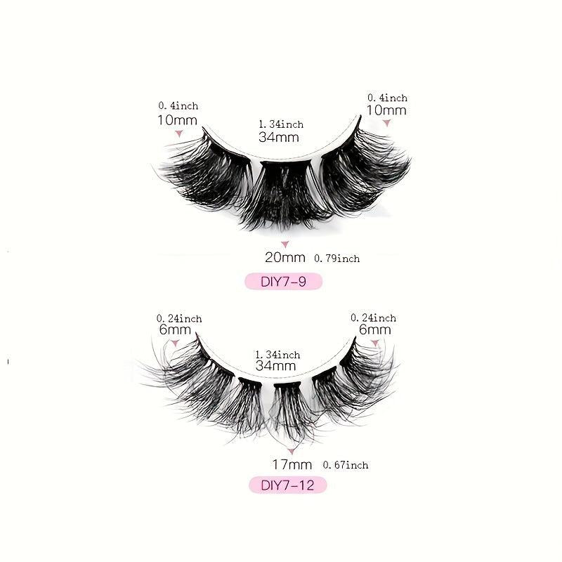7 Pairs DIY Lash Clusters Extension False Eyelashes D Curling Long Lasting