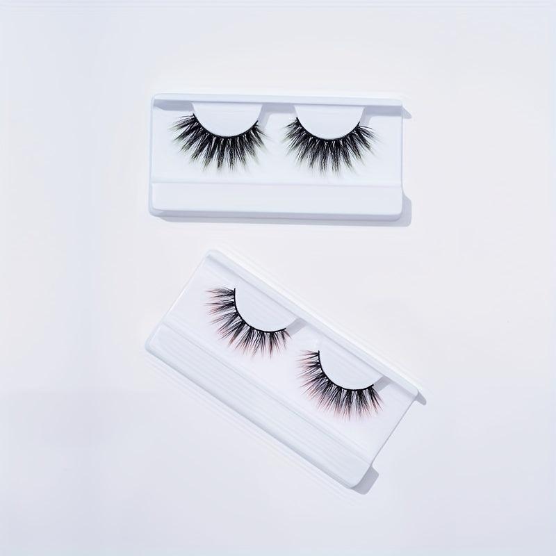 2 Pairs Colorful Long Lasting Fluffy False Eyelashes for Party Cosplay