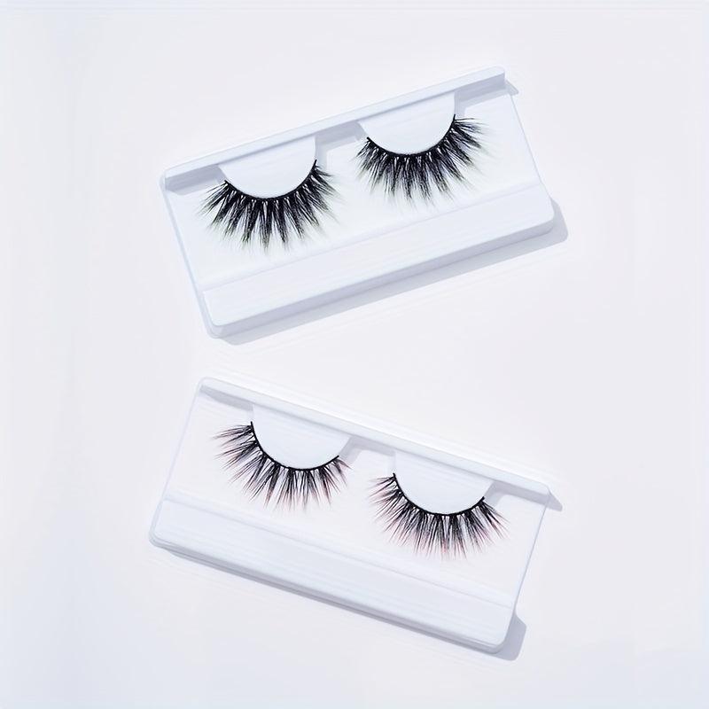 2 Pairs Colorful Long Lasting Fluffy False Eyelashes for Party Cosplay