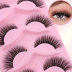 5 Pairs Cat Eye Lashes Fluffy Cluster Faux Mink False Eyelashes