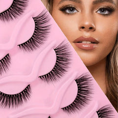 5 Pairs Cat Eye Lashes Fluffy Cluster Faux Mink False Eyelashes