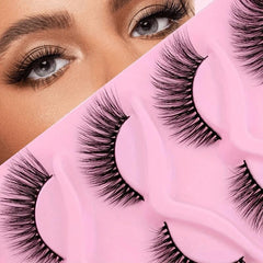 5 Pairs Cat Eye Lashes Fluffy Cluster Faux Mink False Eyelashes