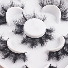 5 Pairs Fluffy False Eyelashes 3D Faux Mink Strip Lashes Pack