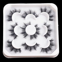 5 Pairs Fluffy False Eyelashes 3D Faux Mink Strip Lashes Pack