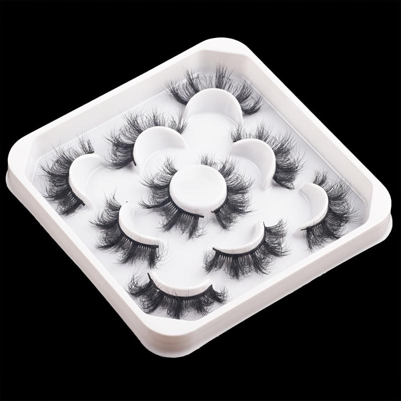 5 Pairs Fluffy False Eyelashes 3D Faux Mink Strip Lashes Pack