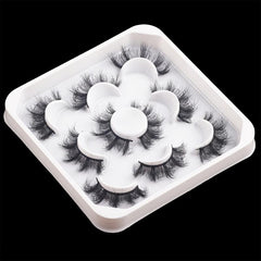 5 Pairs Fluffy False Eyelashes 3D Faux Mink Strip Lashes Pack