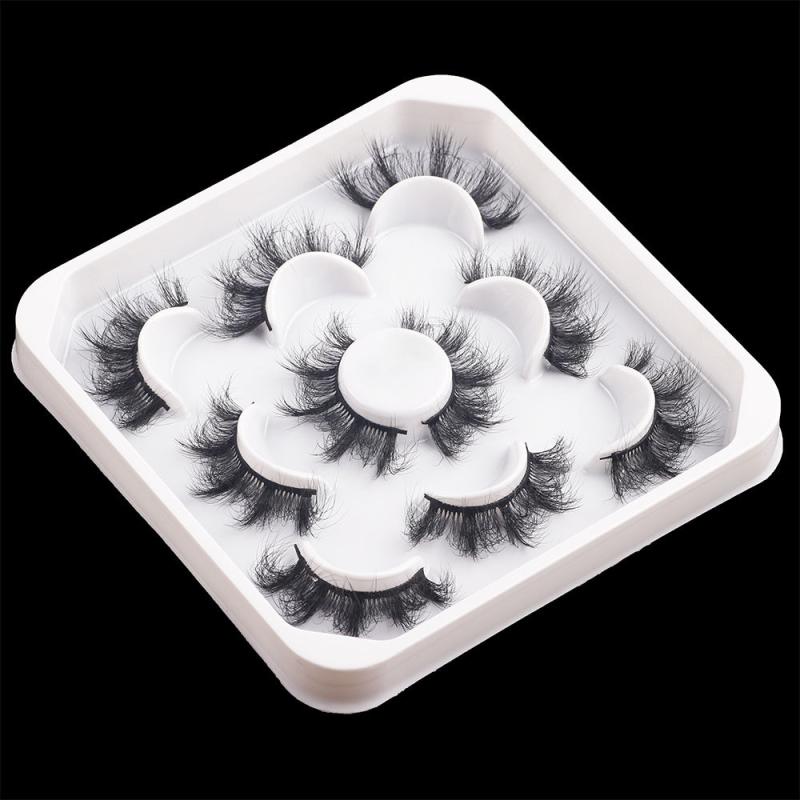5 Pairs Fluffy False Eyelashes 3D Faux Mink Strip Lashes Pack