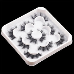 5 Pairs Fluffy False Eyelashes 3D Faux Mink Strip Lashes Pack