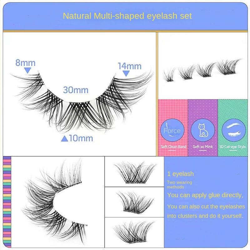 10 Pairs Lightweight Reusable Fluffy Mink Cat Eye Style Strip Eyelashes