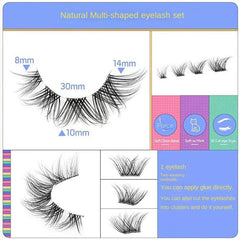 10 Pairs Lightweight Reusable Fluffy Mink Cat Eye Style Strip Eyelashes