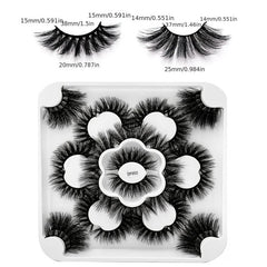 14 Pairs 25mm Faux Mink Hair False Eyelashes Dense Curling Easy Apply