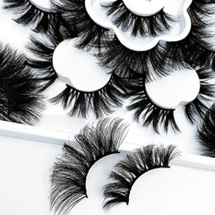 14 Pairs 25mm Faux Mink Hair False Eyelashes Dense Curling Easy Apply