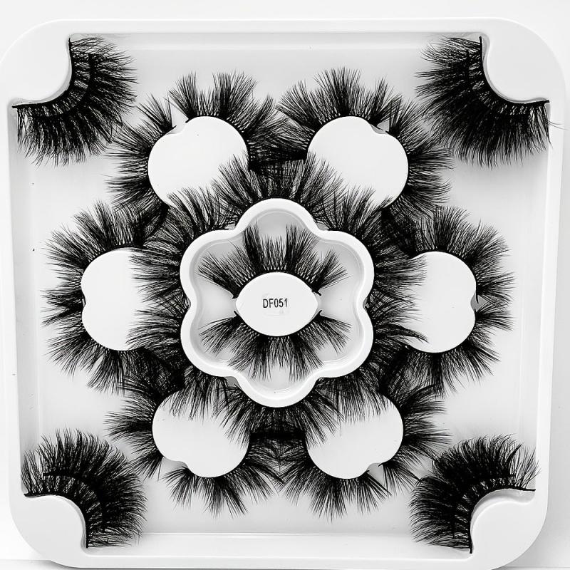 14 Pairs 25mm Faux Mink Hair False Eyelashes Dense Curling Easy Apply