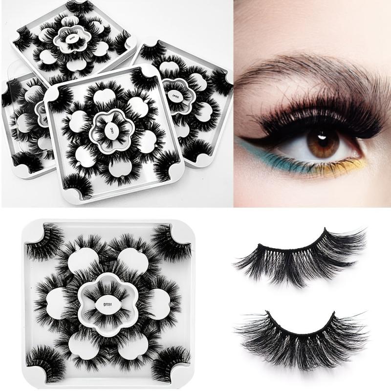 14 Pairs 25mm Faux Mink Hair False Eyelashes Dense Curling Easy Apply