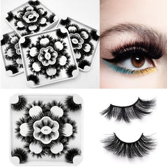 14 Pairs 25mm Faux Mink Hair False Eyelashes Dense Curling Easy Apply