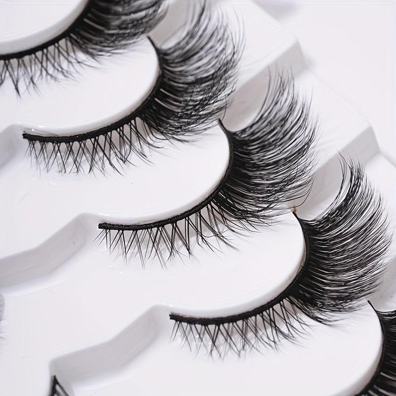 7 Pairs Fluffy Cross Eye Lashes for Eye End Elongation 15mm