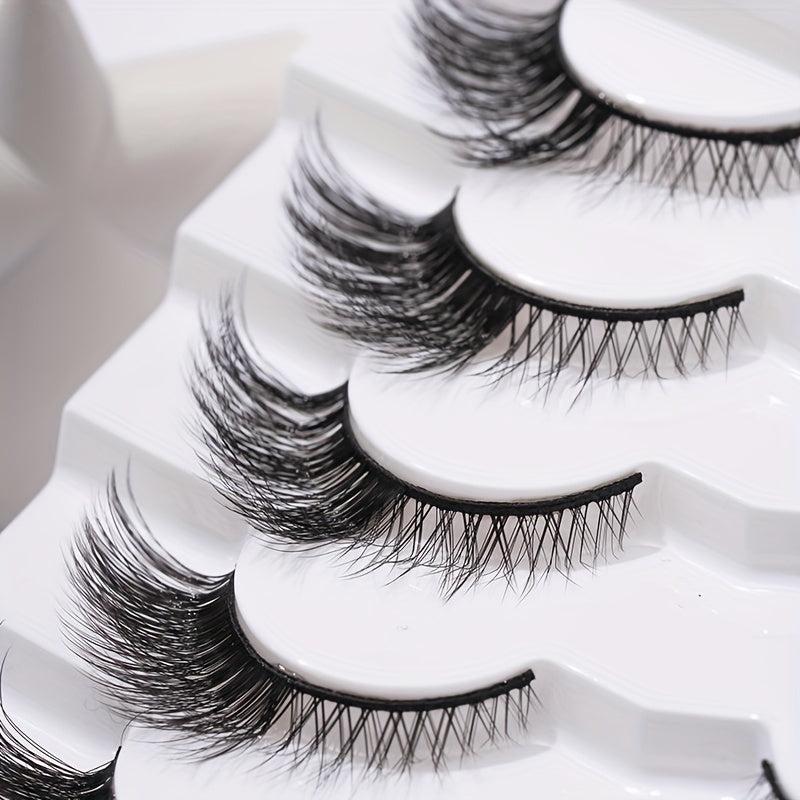 7 Pairs Fluffy Cross Eye Lashes for Eye End Elongation 15mm
