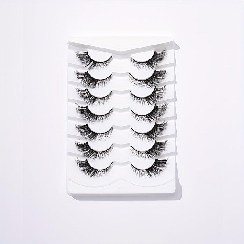 7 Pairs Fluffy Cross Eye Lashes for Eye End Elongation 15mm