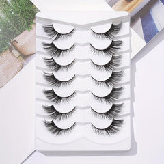 7 Pairs Fluffy Cross Eye Lashes for Eye End Elongation 15mm