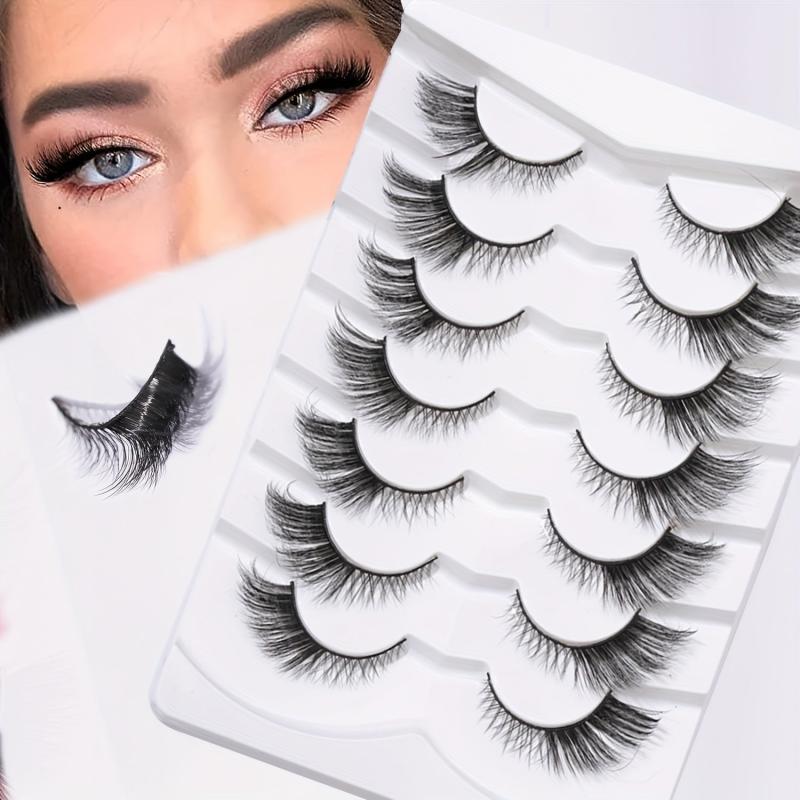 7 Pairs Fluffy Cross Eye Lashes for Eye End Elongation 15mm