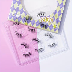 6 Pairs 14mm Half Eyelashes Wispy Cross Eyelashes Natural Curl Fluffy