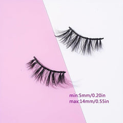 6 Pairs 14mm Half Eyelashes Wispy Cross Eyelashes Natural Curl Fluffy