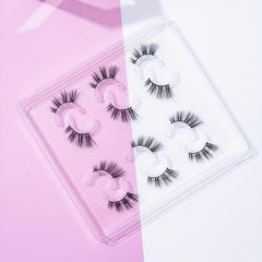 6 Pairs 14mm Half Eyelashes Wispy Cross Eyelashes Natural Curl Fluffy