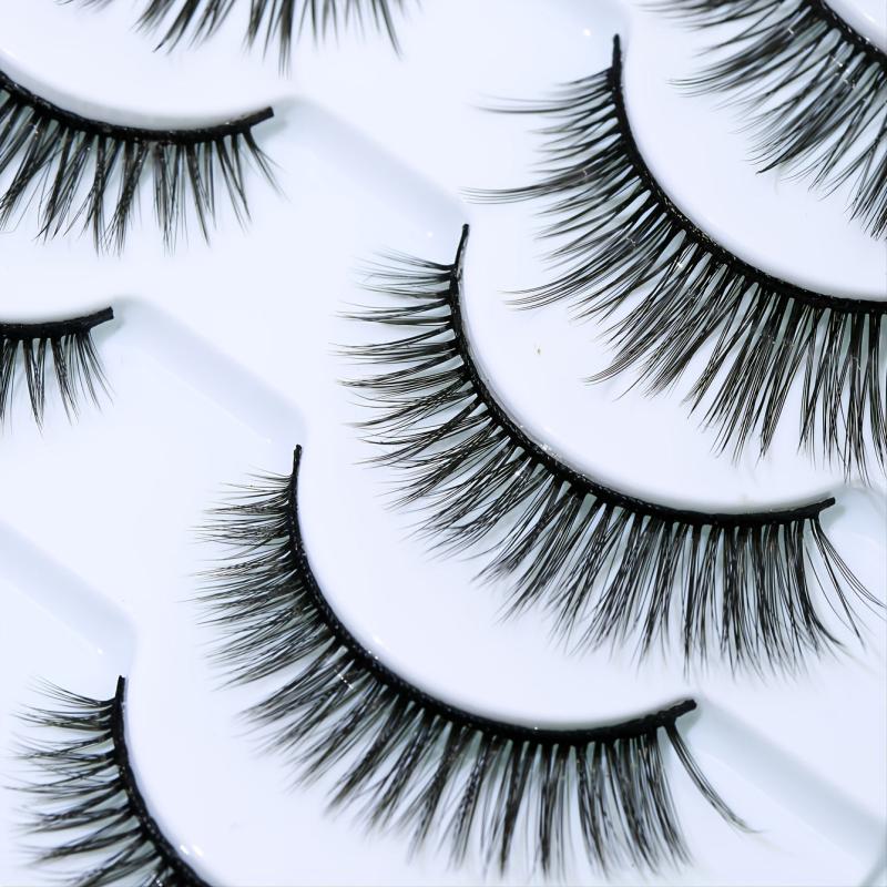 10 Pairs Winged End Eye Elongated False Eyelashes