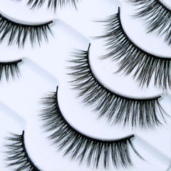 10 Pairs Winged End Eye Elongated False Eyelashes