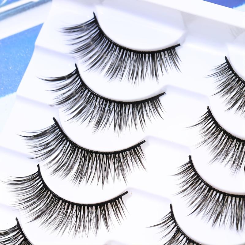 10 Pairs Winged End Eye Elongated False Eyelashes