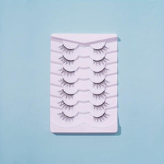 7 Pairs Half False Eyelashes Wispy Cross Natural Look Lashes