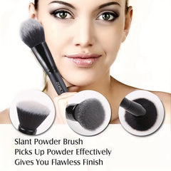 15pcs Makeup Brush Set Long Handle Natural Soft Synthetic Fiber