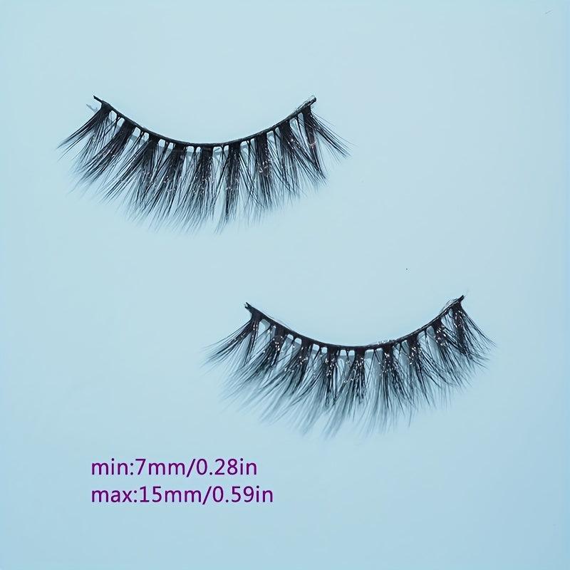 7 Pairs Long Wispy Fluffy False Eyelashes Fishtail Lashes - 7 15mm
