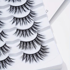 7 Pairs Long Wispy Fluffy False Eyelashes Fishtail Lashes - 7 15mm
