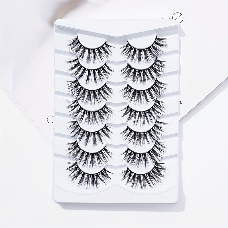 7 Pairs Long Wispy Fluffy False Eyelashes Fishtail Lashes - 7 15mm